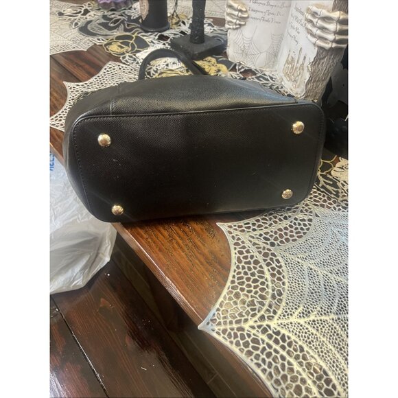 Michael Kors Leather Suede Black Jet Set Travel Tote Handbag Classic Purse - Picture 5 of 16